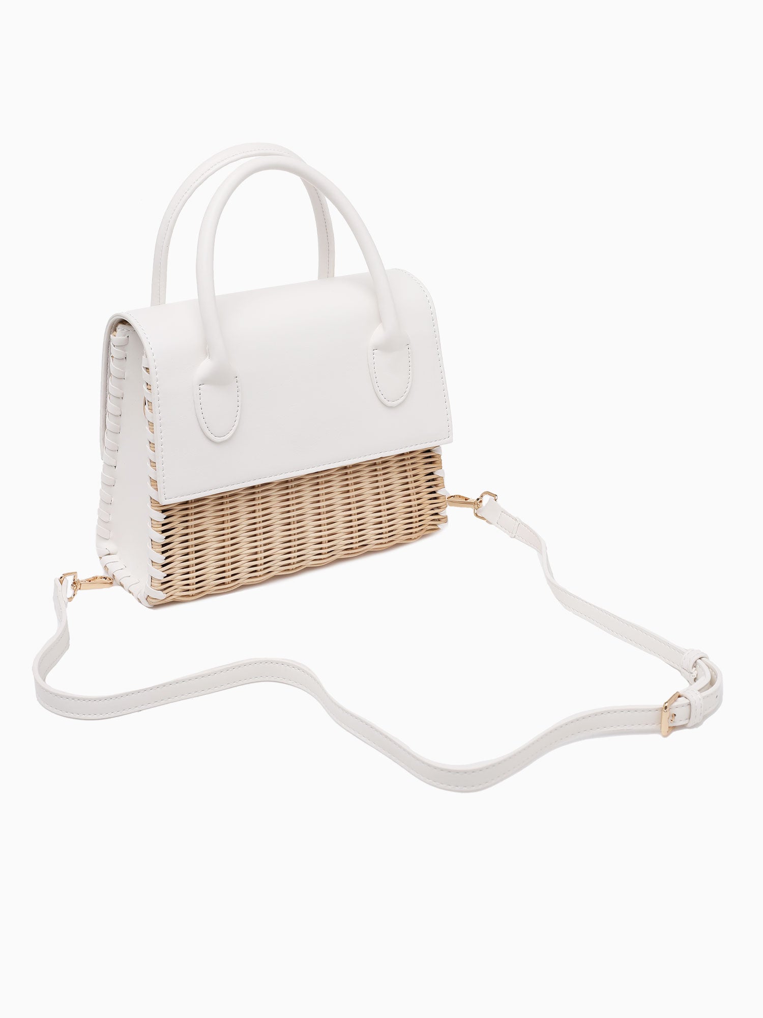 Caspian Top Handle Bag White White