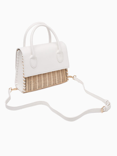 Caspian Top Handle Bag White White