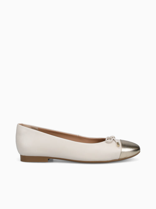 Livia Ouro Light Off white leather Metal Gold / 5 / M