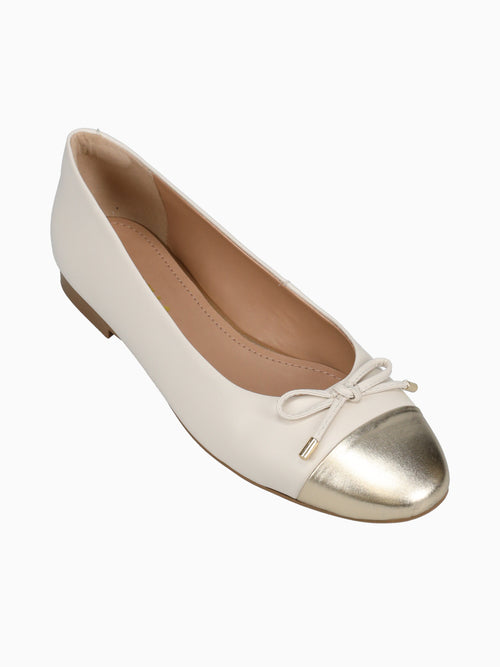Livia Ouro Light Off white leather Metal Gold / 5 / M