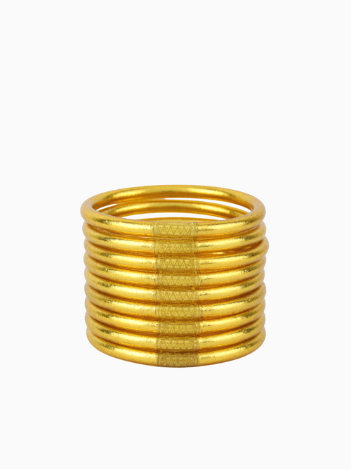 Gold All Weather Bangles (Set of 9) - Serenity Prayer