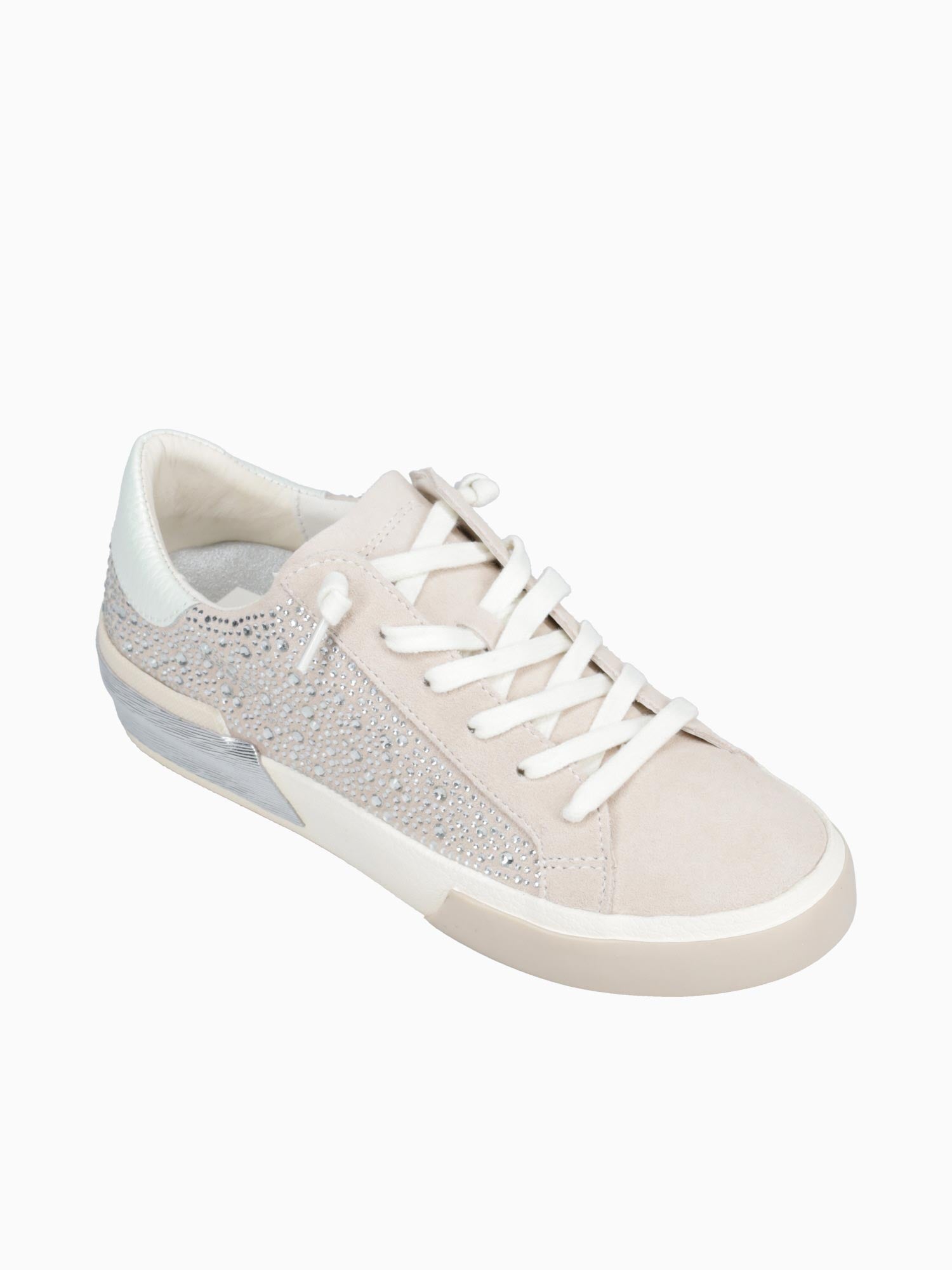 Zina Crystal Ivory Suede Off White / 5 / M