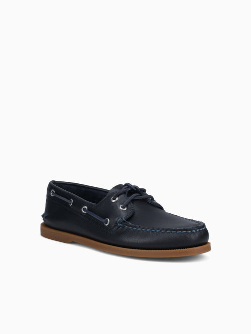 A 0 eye pull up navy leather Navy / 8 / M