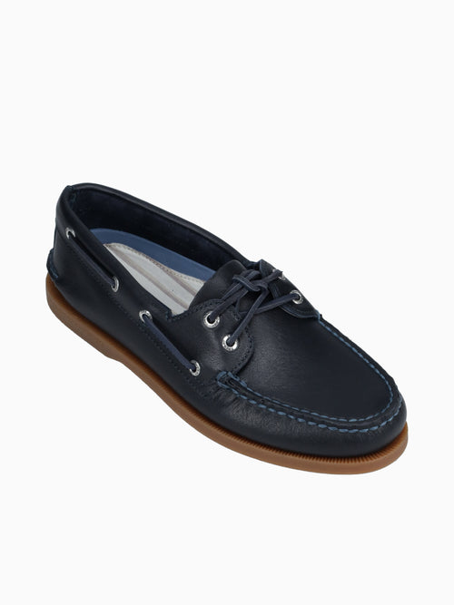 A 0 eye pull up navy leather Navy / 8 / M