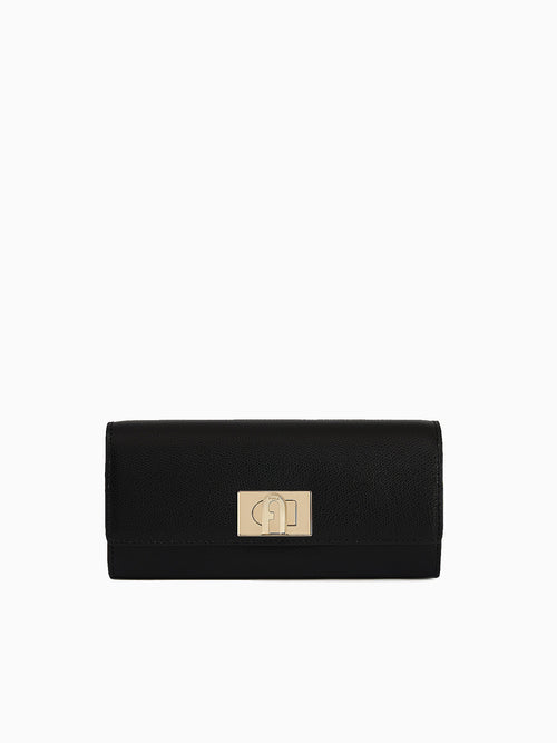 Furla 1927 Continental Wallet Nero Leath Black