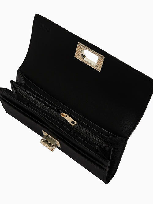 Furla 1927 Continental Wallet Nero Leath Black