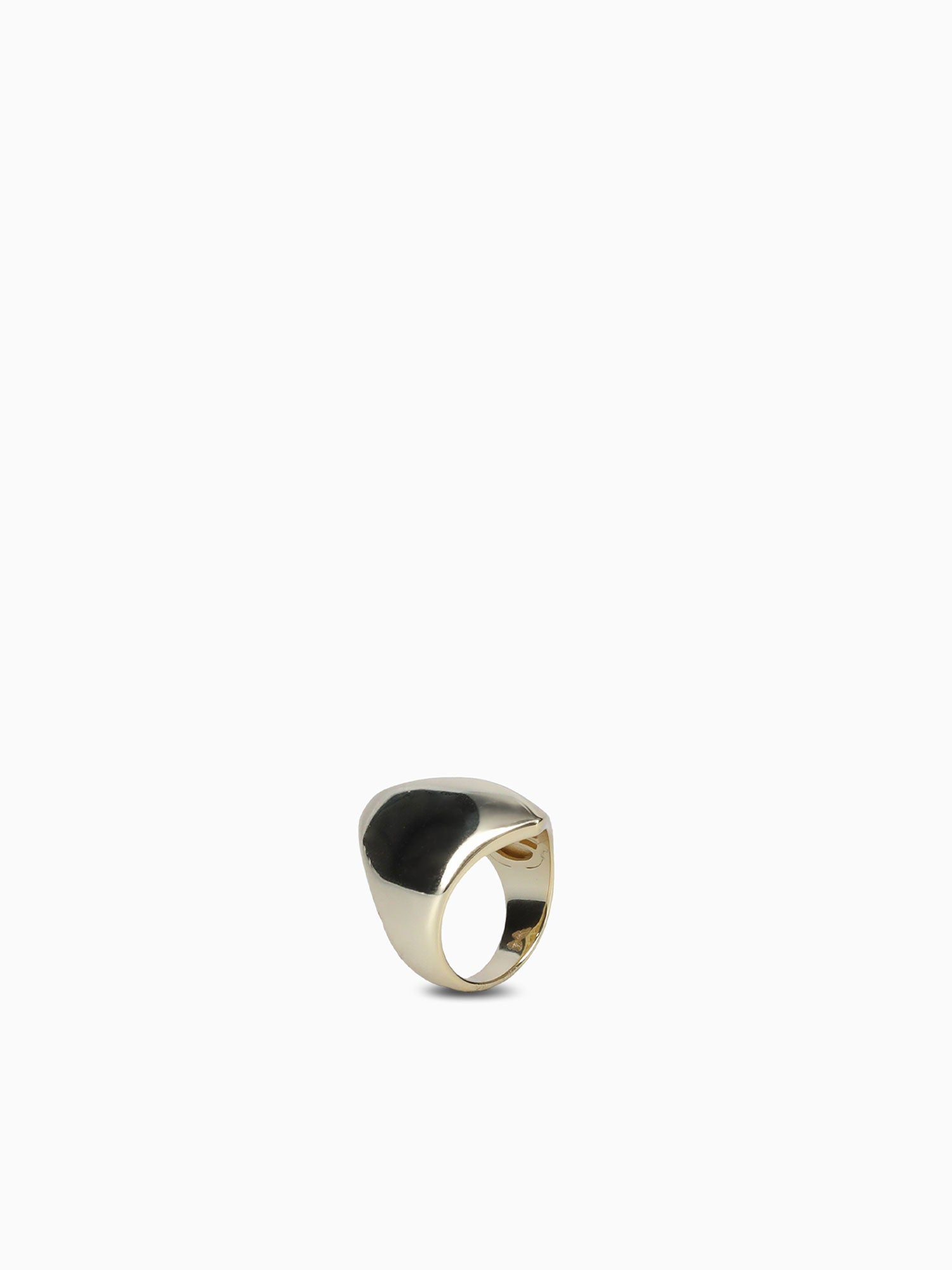 Solid Elongated Chunky Ring Gold Gold / ONE