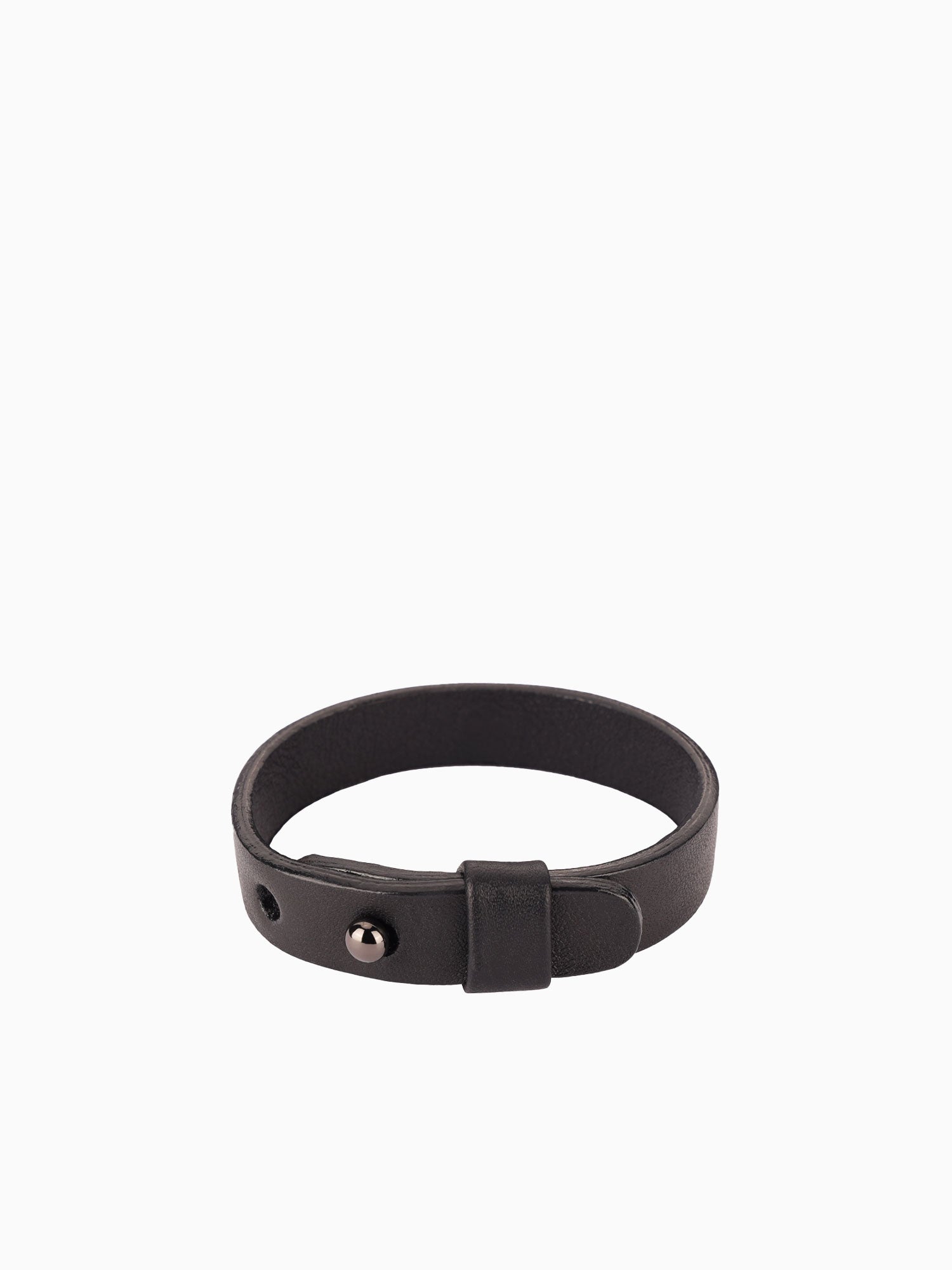 Napa Leather Bracelet Band For Men Black Black / ONE