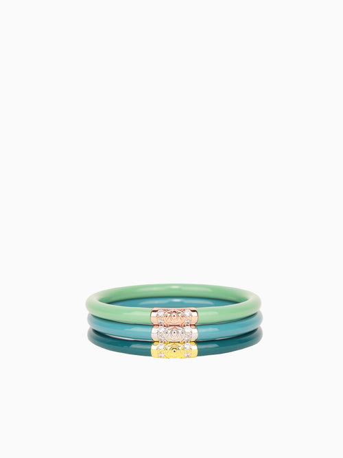 Three Kings All Weather Bangles Fjord Green Multi / S