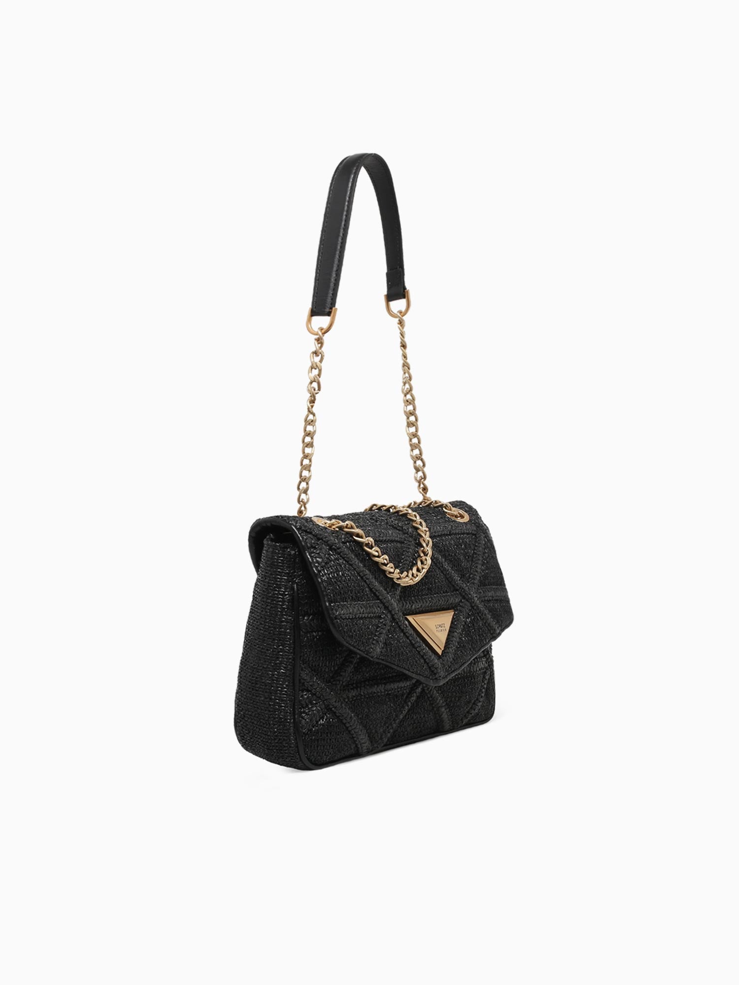 944 Knotty Black Raffia Shoulder Bag Black