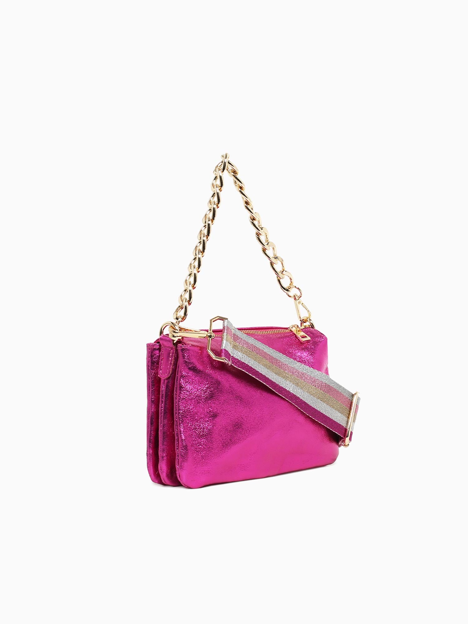 Elvira Crossbag Fuxia Laminato Bright Pink