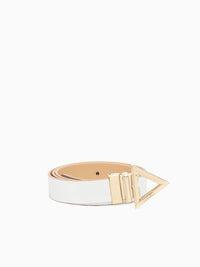 Tri Reversible Belt Light Nude + Prata Light Beige / S