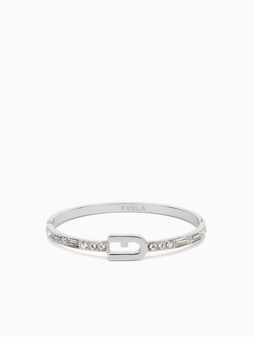 Bra Furla Sparkling Pave Bangle Argento Silver / S