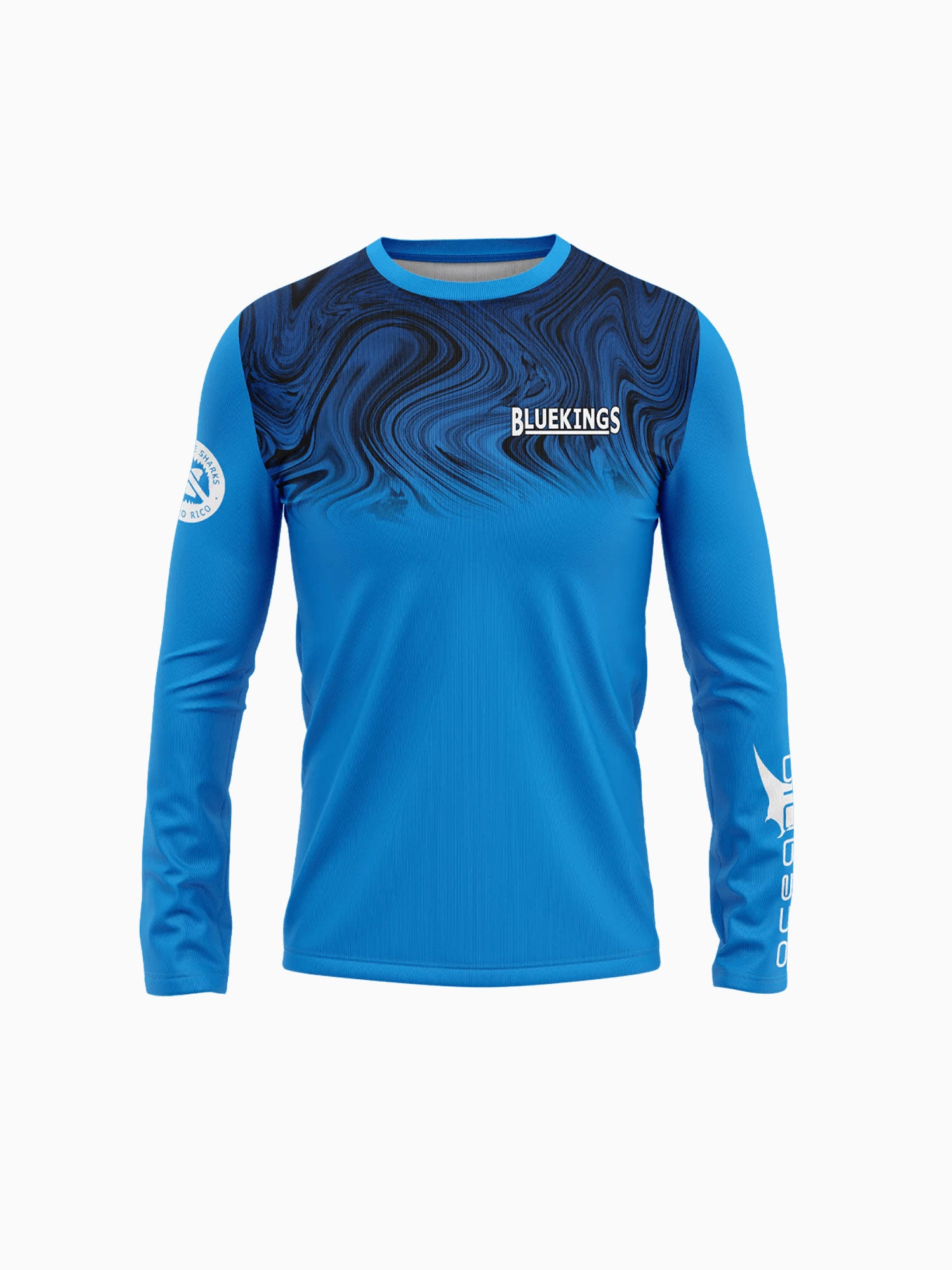 O B rashguard blue shark poly Blue / S