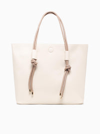Convertible Tote Off White Taupe Off White