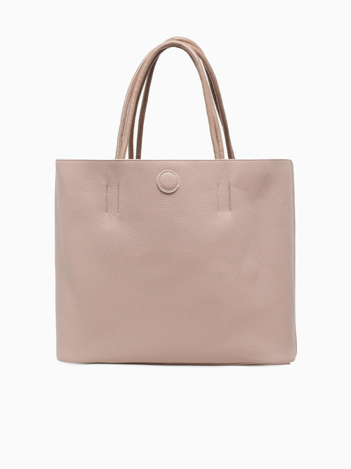 Convertible Tote Off White Taupe Off White