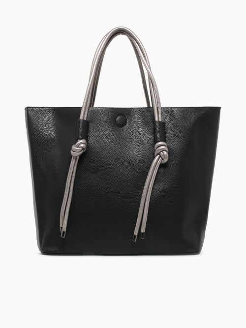 Convertible Tote Black Pewter Black