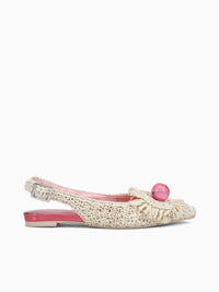 7658 Beige Fuxia hook raffia Beige / 36 / M