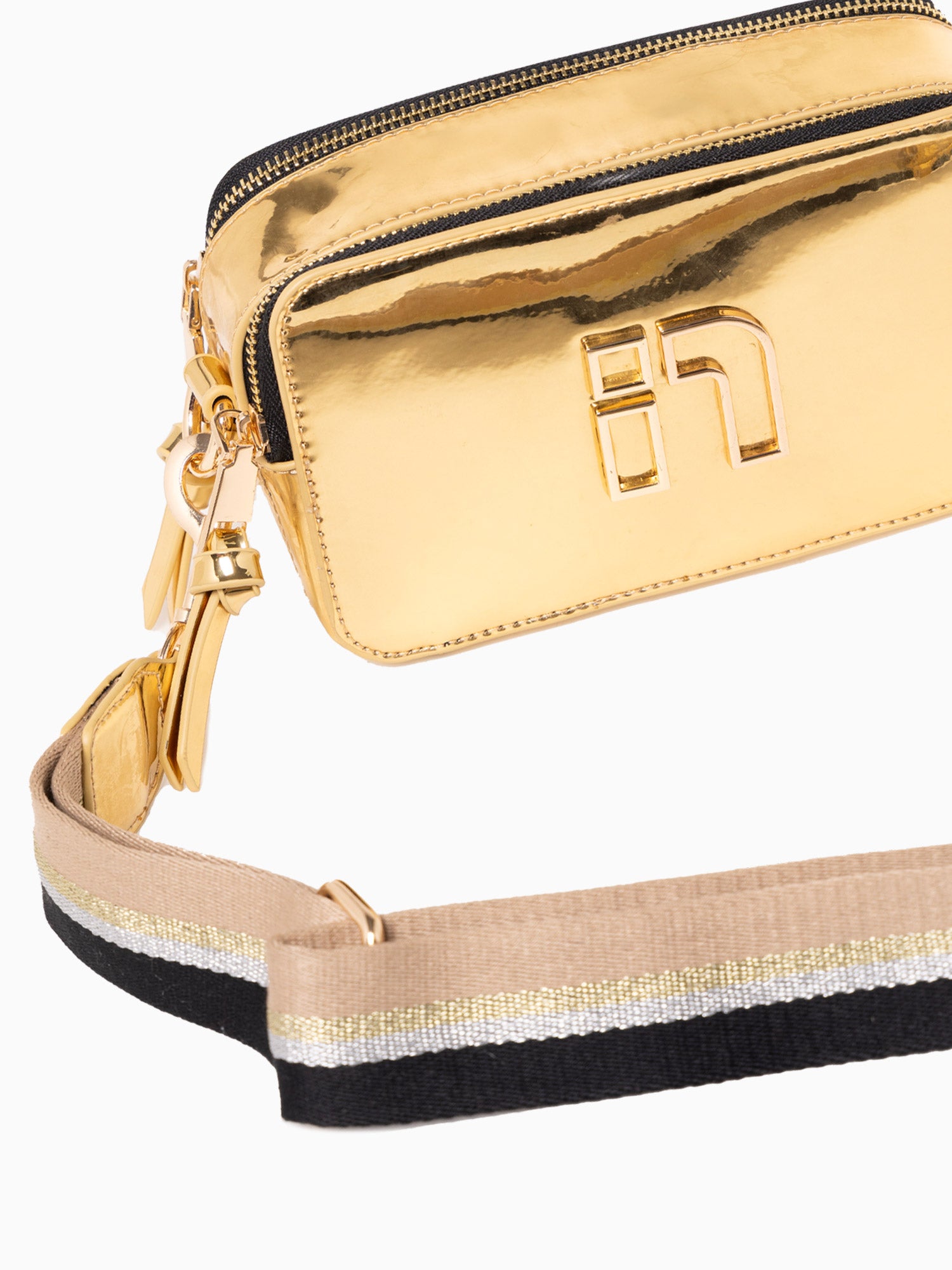 N Mirrored Camera Bag Gold Gold