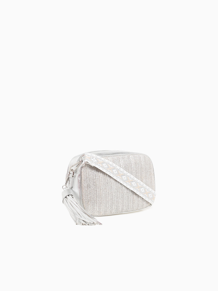 Kiara Shiny Crossbody Silver Silver
