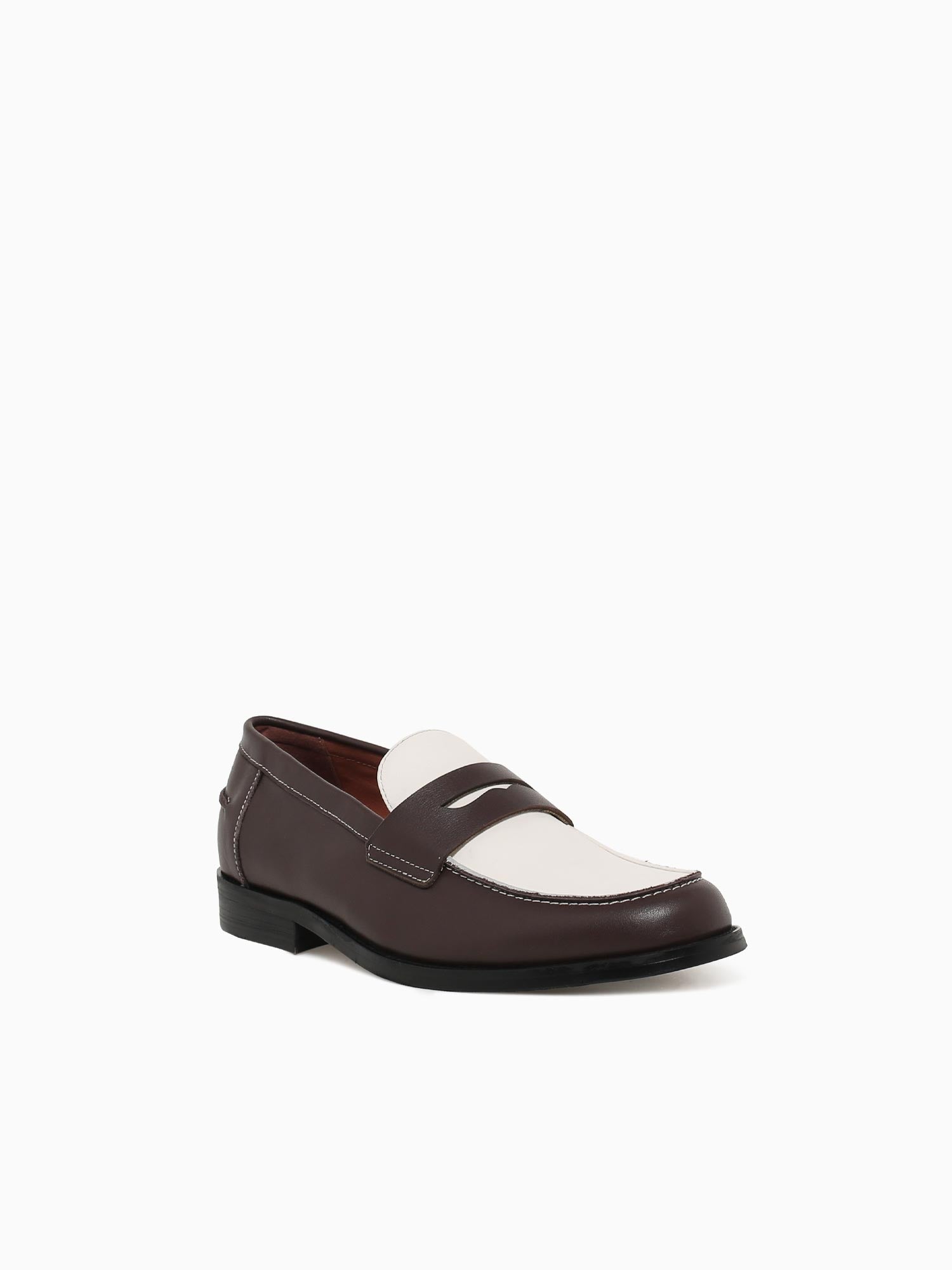 Brendan Brown White calf leather Brown / 7 / M