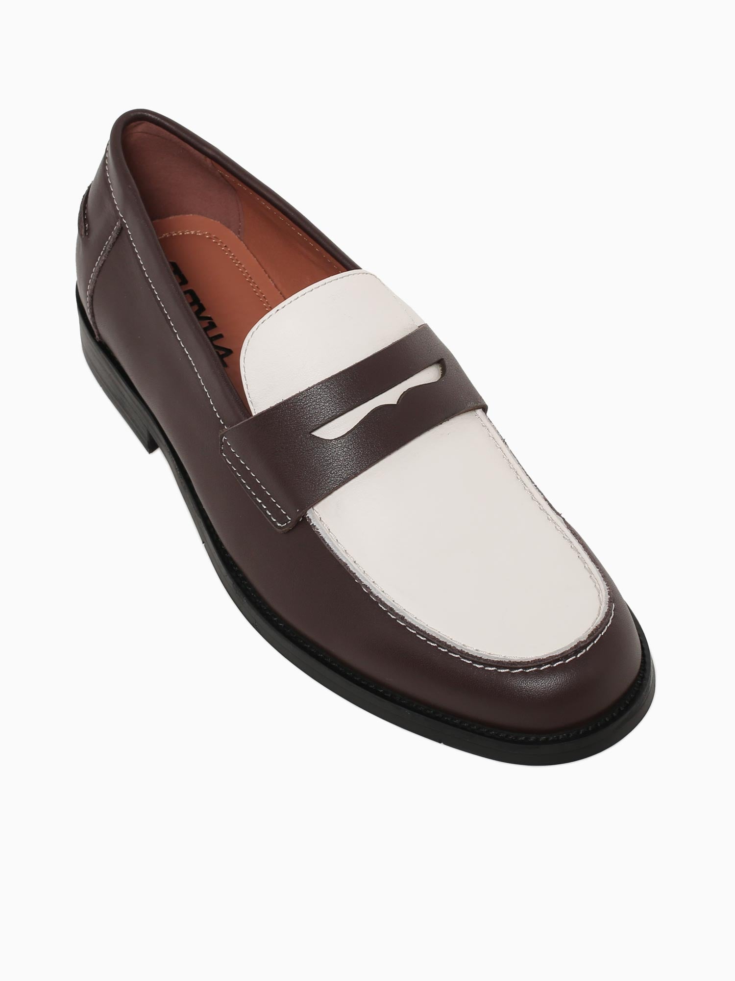 Brendan Brown White calf leather Brown / 7 / M