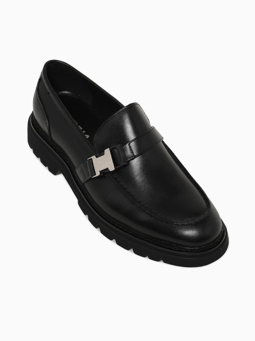 Rogelio Black Brushed Calf Leather Black / 7 / M