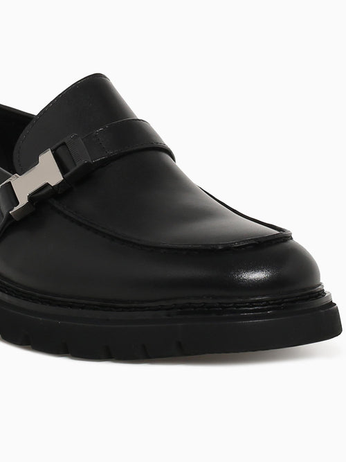 Rogelio Black Brushed Calf Leather Black / 7 / M