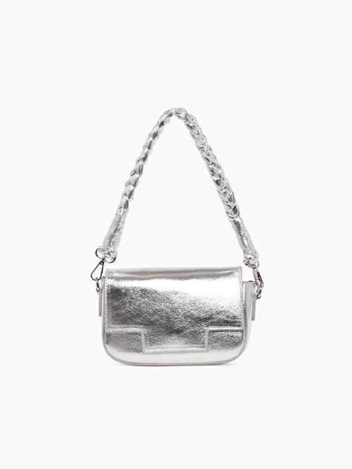 Flap Shoulder Bag Silver Silver