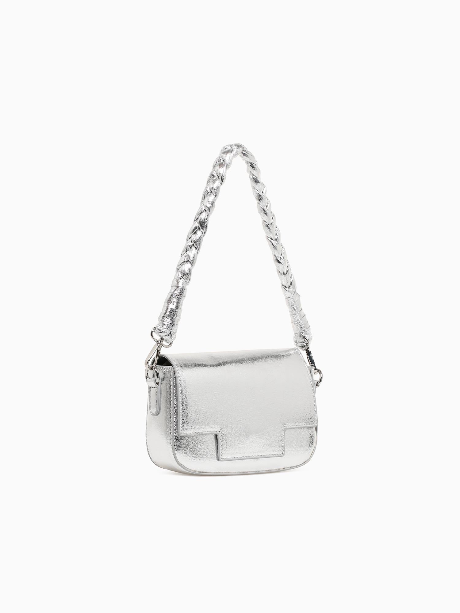 Flap Shoulder Bag Silver Silver