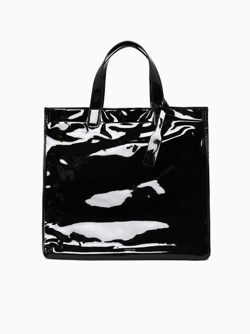 Patent Lg Shopping Tote Black Black