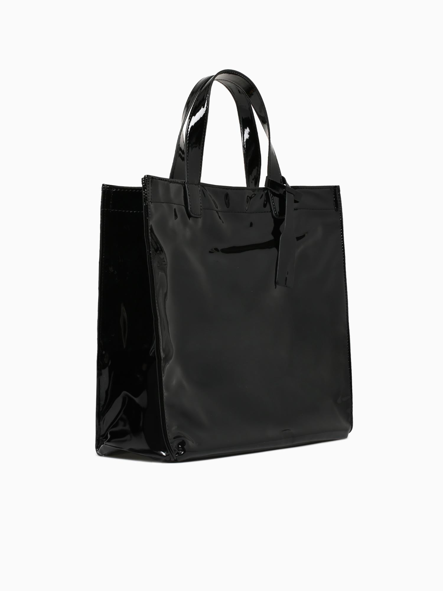 Patent Lg Shopping Tote Black Black