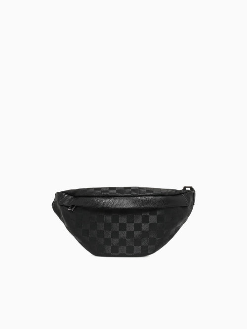 Checkered Belt Bag Black Black