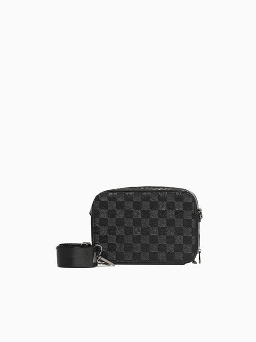 Checkered Camera Bag Black Black