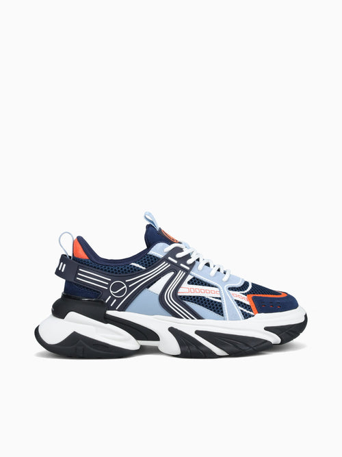 Aero Navy Orange suede Mesh Navy / 7 / M