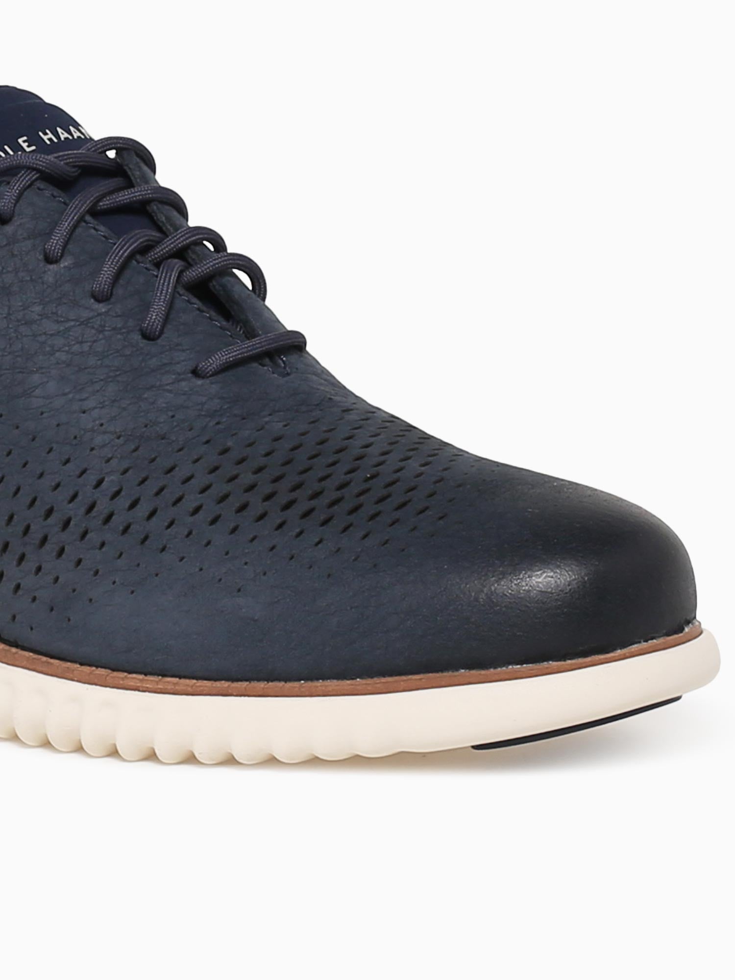 Zerogrand Laser Wing Tip Navy Ivory nbk– Novus Shoes