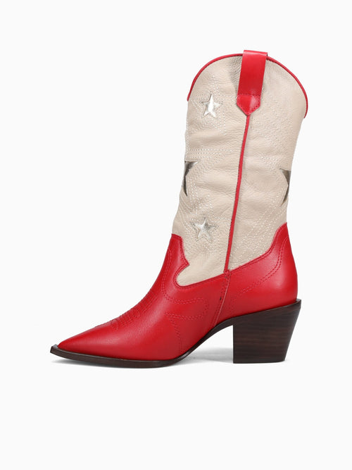 Tammy Mae Red Offwhite leather Red / 5 / M