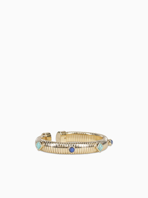 Bra Cobra Cuff With Turquoise Loyal blue Gold