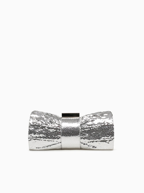 Bow Clutch Silver Silver