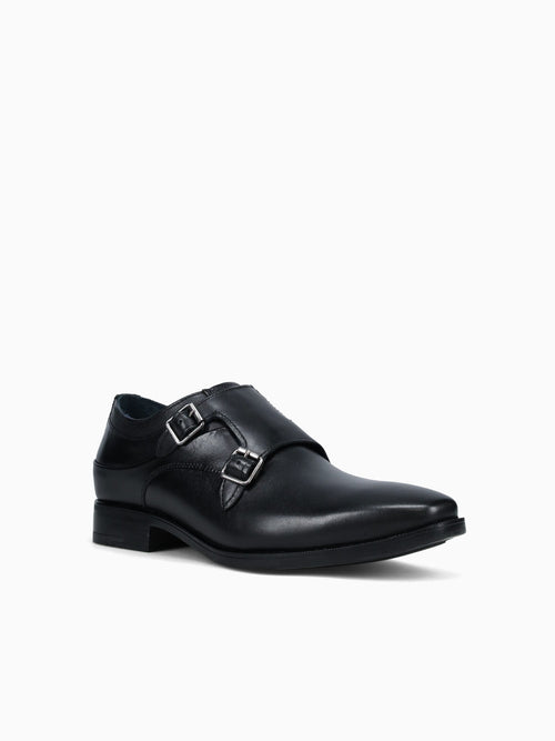 Gibbons Doublebuckle Monk Black Leather Black / 7 / M