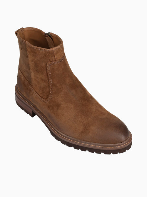 Barett Zip Boot Brown  Wazed Suede Brown / 7 / M