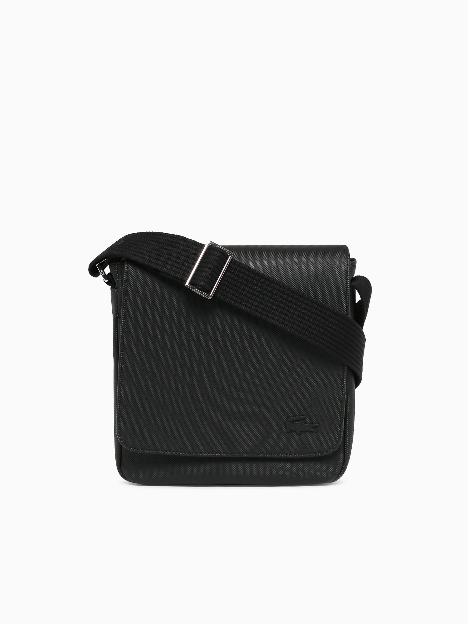 Pique Flap Shoulder Bag Noir Black