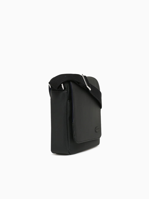 Pique Flap Shoulder Bag Noir Black