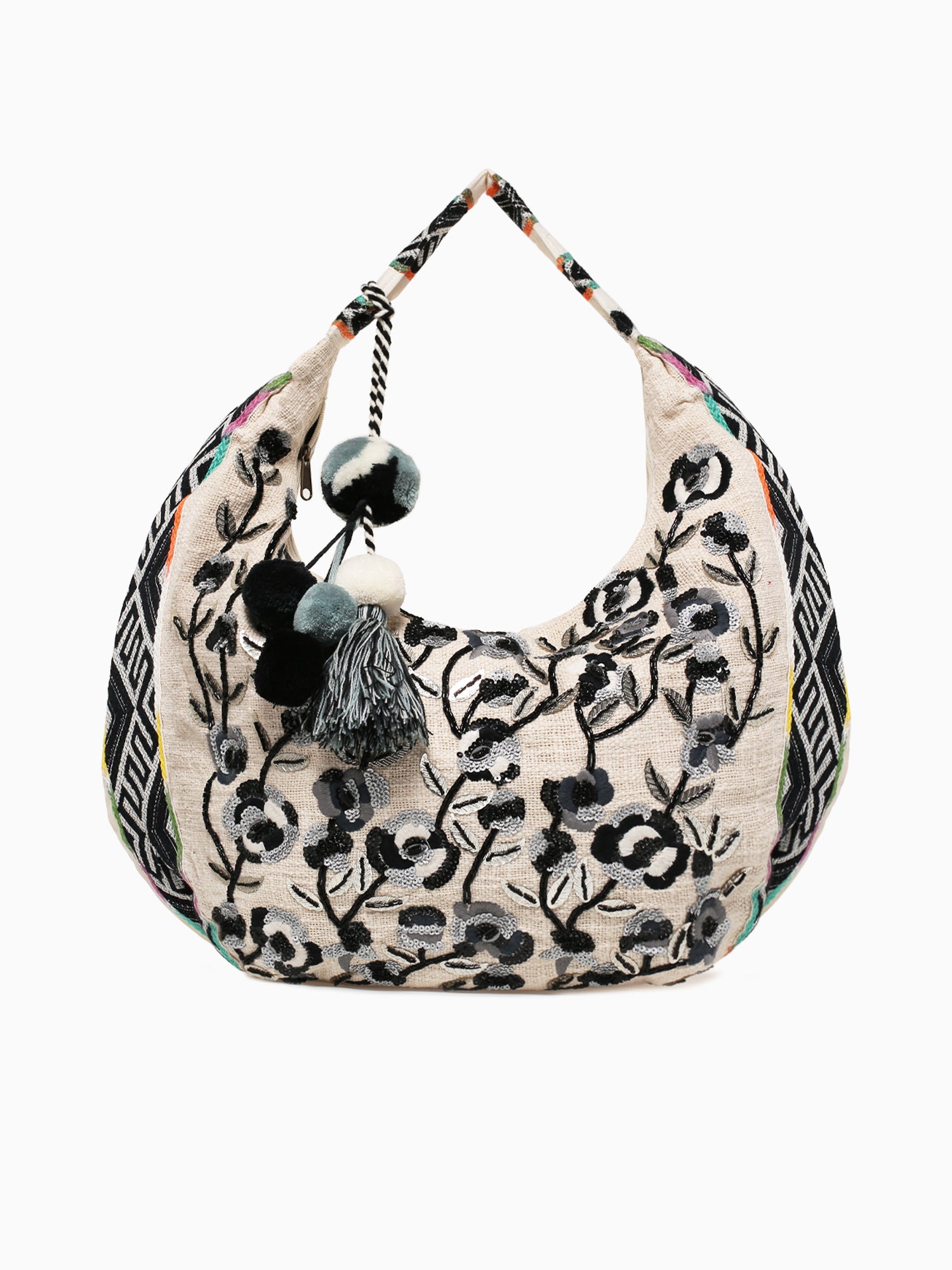 Flora Shoulder Bag Black Black Multi