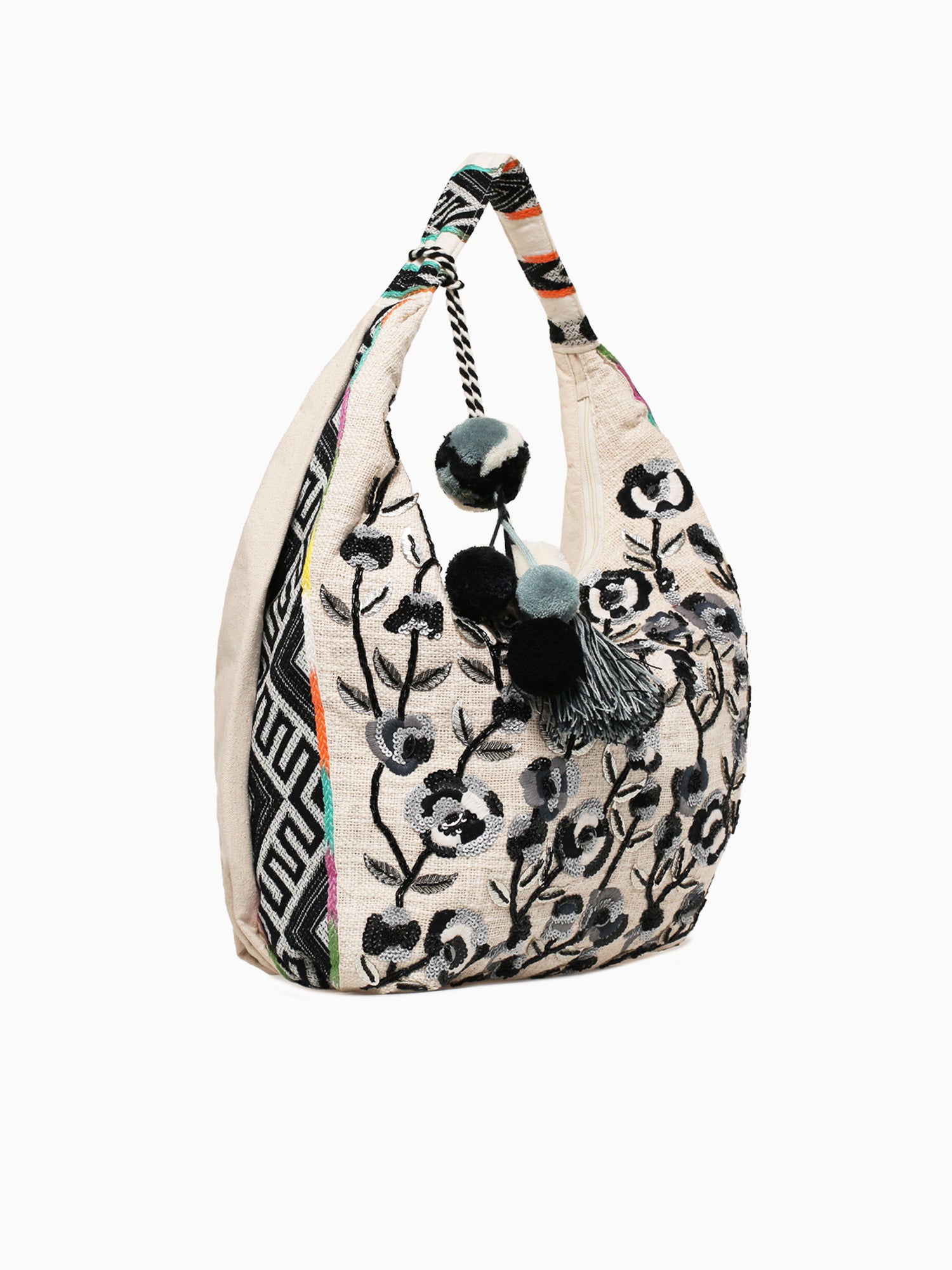 Flora Shoulder Bag Black Black Multi