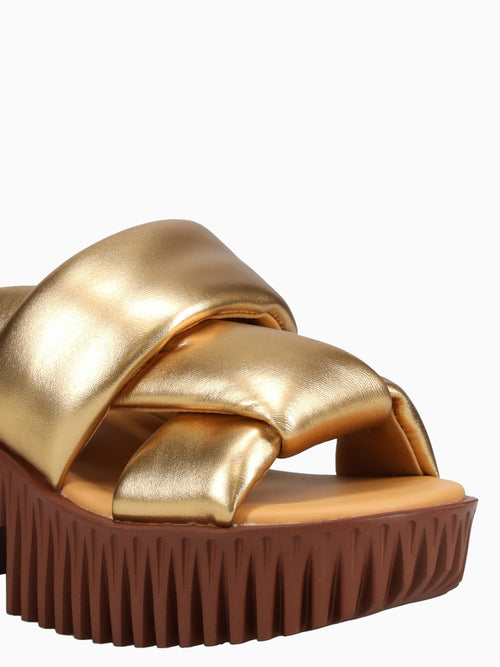 Pia Semo Gold Metallic Sheep Leather Gold / 36 / M