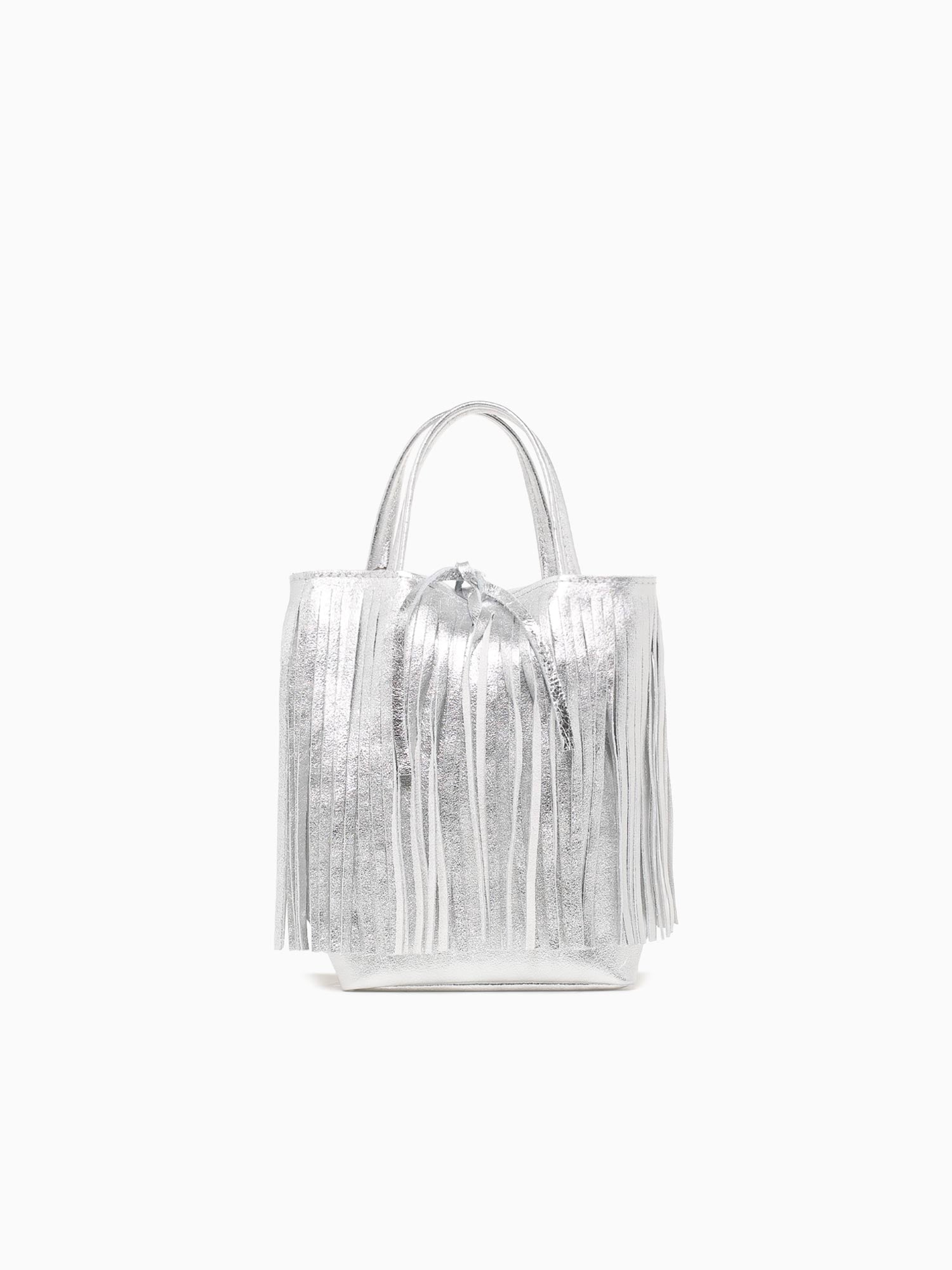 Shopper Mini Laminato Argento Silver