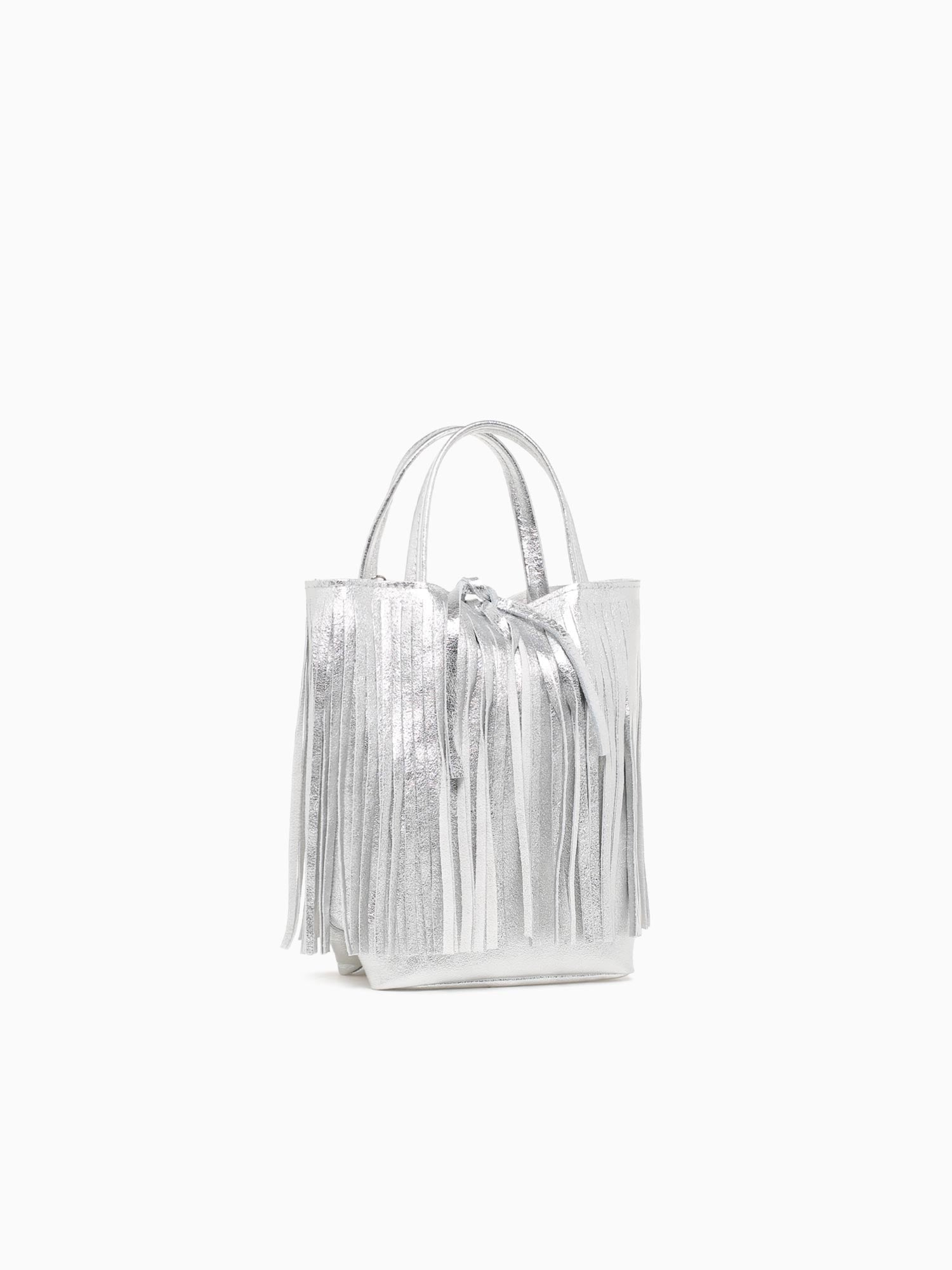 Shopper Mini Laminato Argento Silver