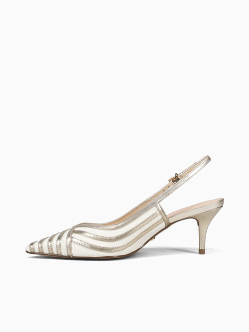 Larisa Cream White Platino leather metal Off White / 5 / M