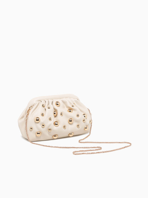 Carey Kisslock Clutch Oatmilk Off White